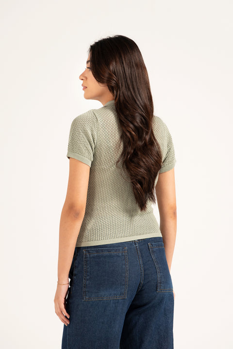 KNITTED POLO BABY TEE