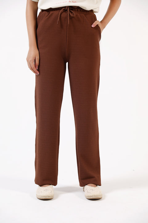 TEXTURED STRAIGHT LEG TROUSERS