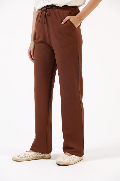 TEXTURED STRAIGHT LEG TROUSERS