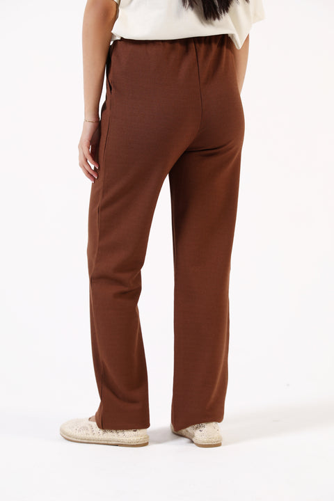 TEXTURED STRAIGHT LEG TROUSERS