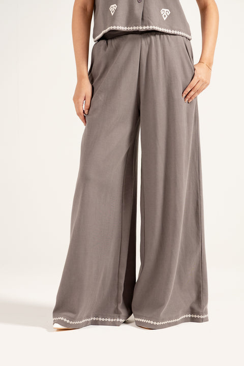 GRAPHIC MEGA WIDE LEG TROUSERS
