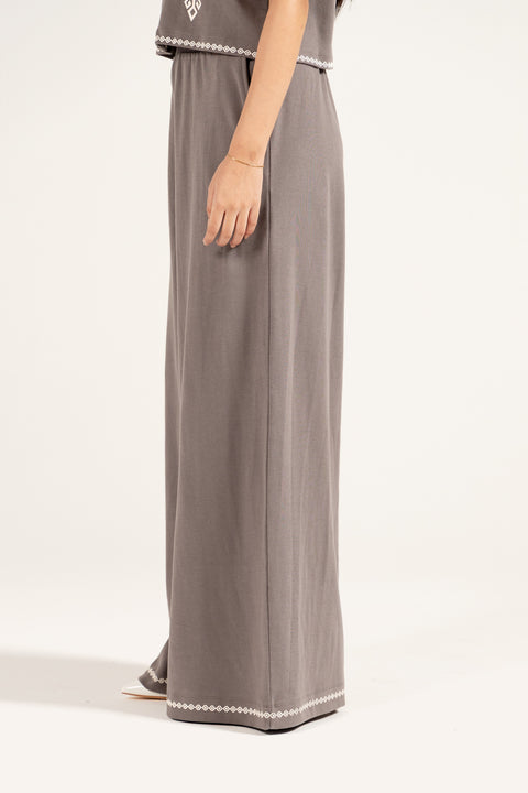 GRAPHIC MEGA WIDE LEG TROUSERS