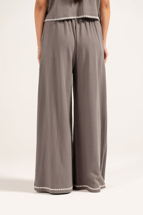 GRAPHIC MEGA WIDE LEG TROUSERS