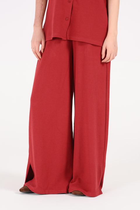 MEGA WIDE LEG TROUSERS WITH SIDE SLIT