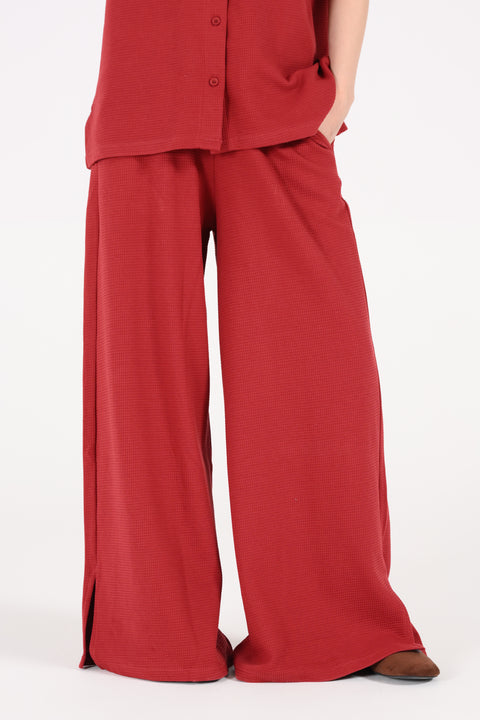 MEGA WIDE LEG TROUSERS WITH SIDE SLIT