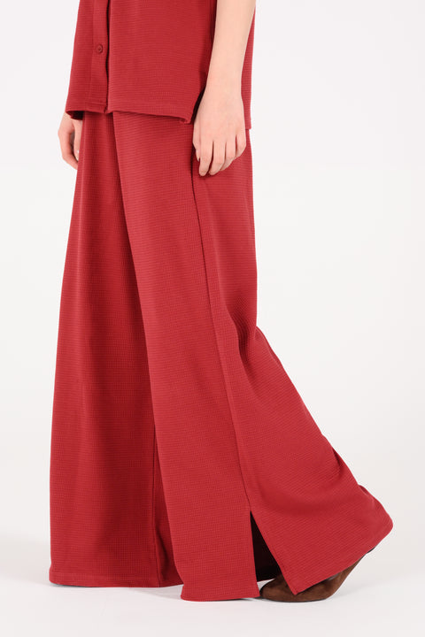 MEGA WIDE LEG TROUSERS WITH SIDE SLIT