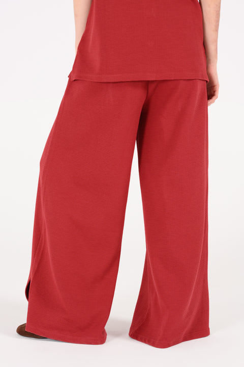 MEGA WIDE LEG TROUSERS WITH SIDE SLIT