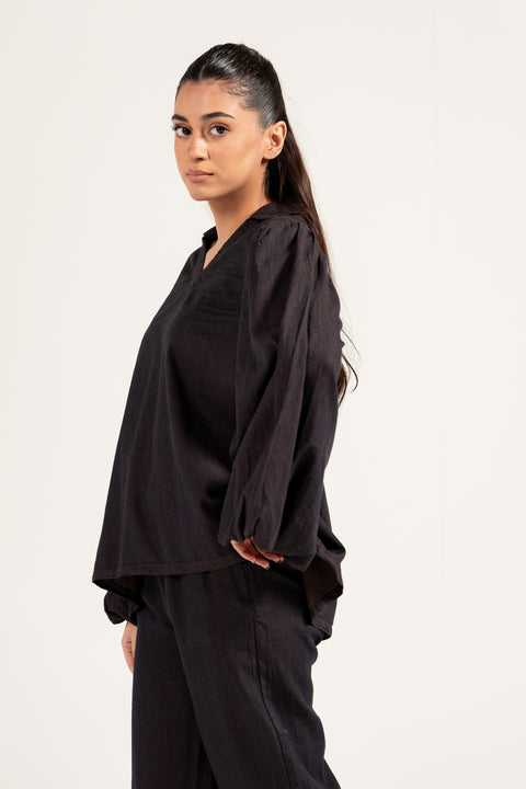 OVERSIZED TOP WITH BALLOON SLEEVES