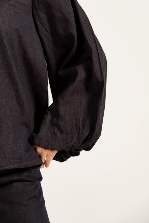 OVERSIZED TOP WITH BALLOON SLEEVES