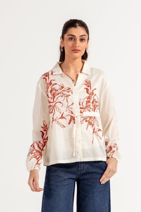 PRINTED PEPLUM TOP