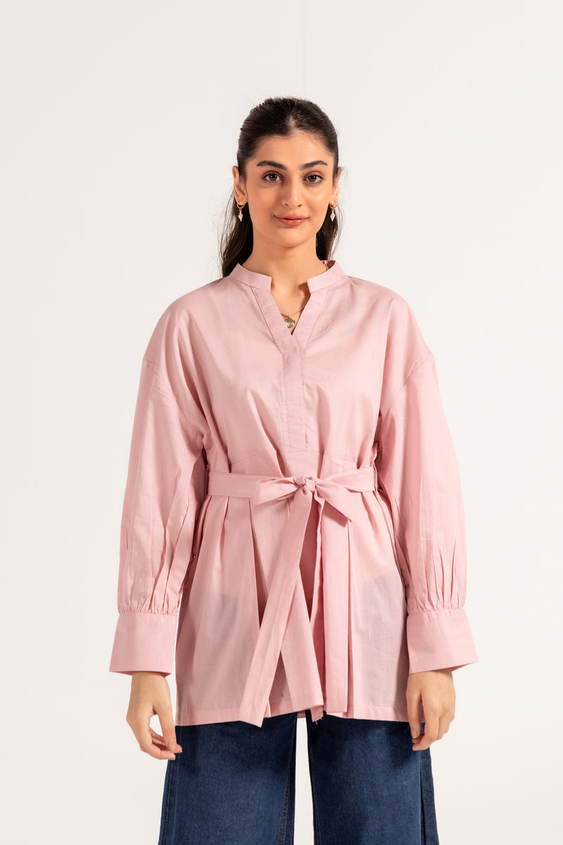 PLEATED PEPLUM TOP
