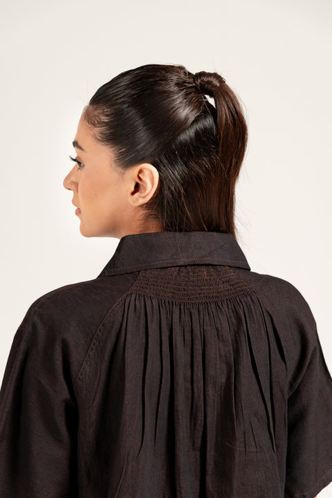 CROPPED TOP WITH RUCHED DETAIL