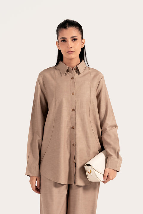 OVERLAP PANELLED BUTTON DOWN SHIRT
