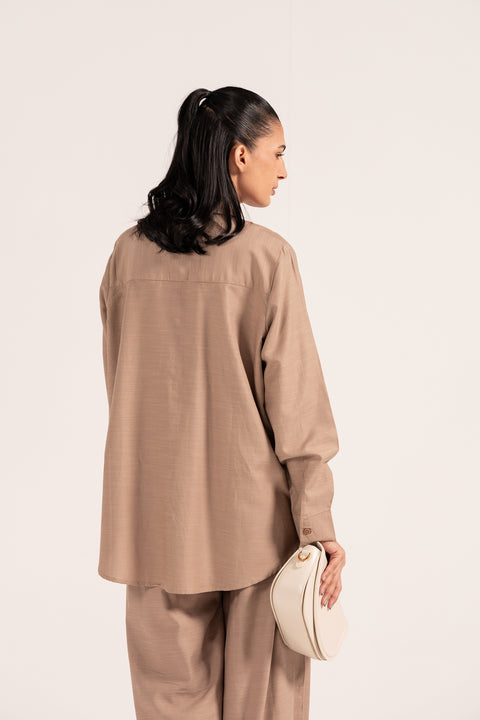 OVERLAP PANELLED BUTTON DOWN SHIRT