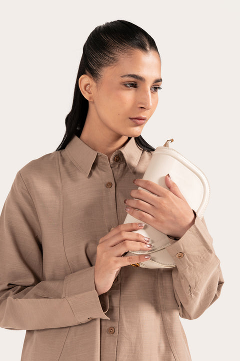 OVERLAP PANELLED BUTTON DOWN SHIRT