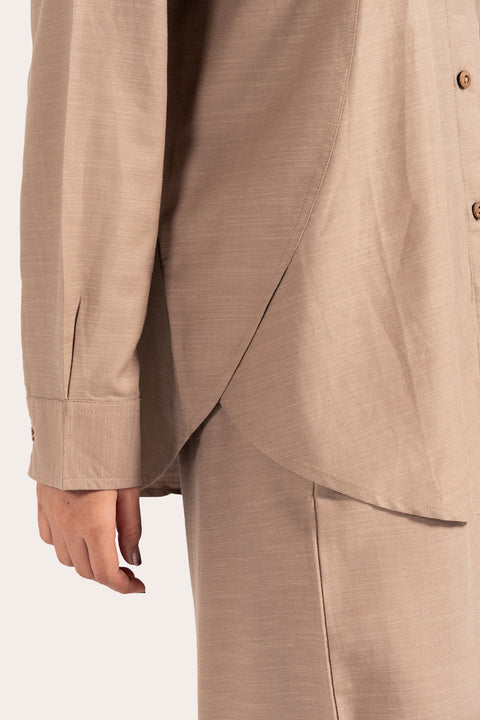 OVERLAP PANELLED BUTTON DOWN SHIRT