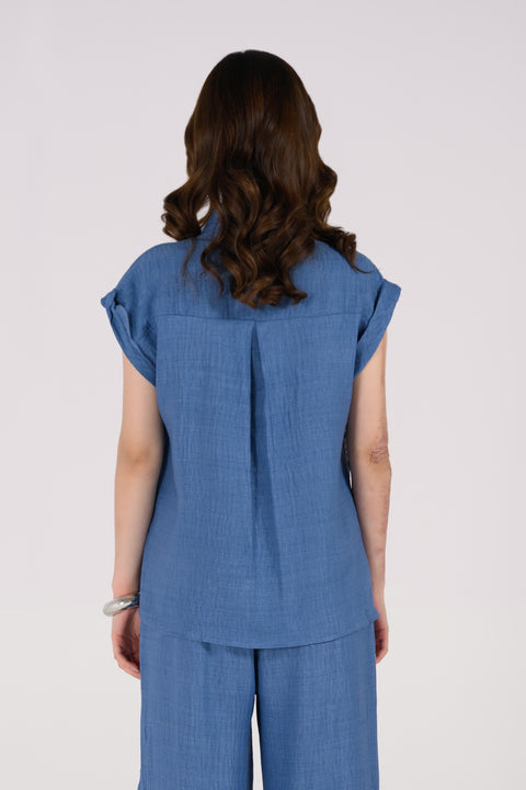 EMBROIDERED BUTTON DOWN TOP
