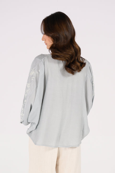 EMBROIDERED KIMONO TOP