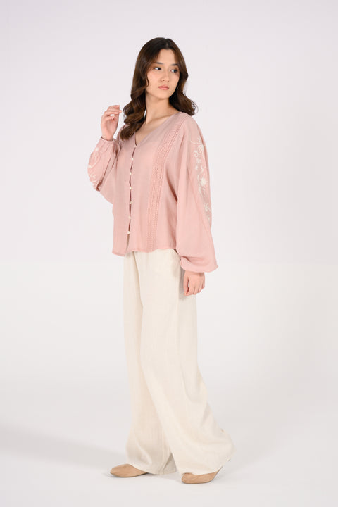 EMBROIDERED KIMONO TOP