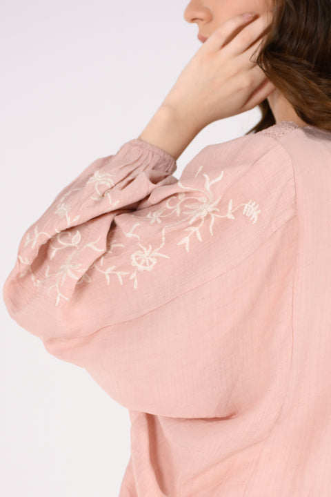 EMBROIDERED KIMONO TOP