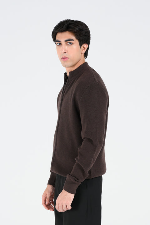 MOCK NECK ZIPPER SWEATER