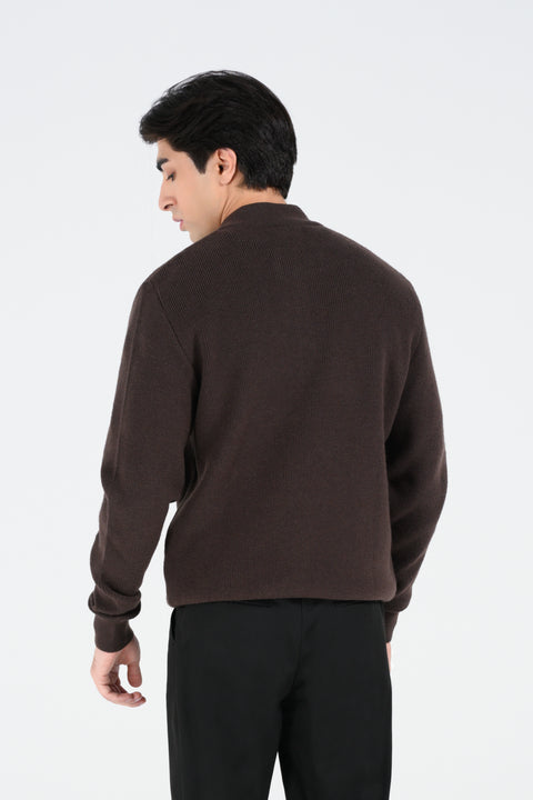 MOCK NECK ZIPPER SWEATER