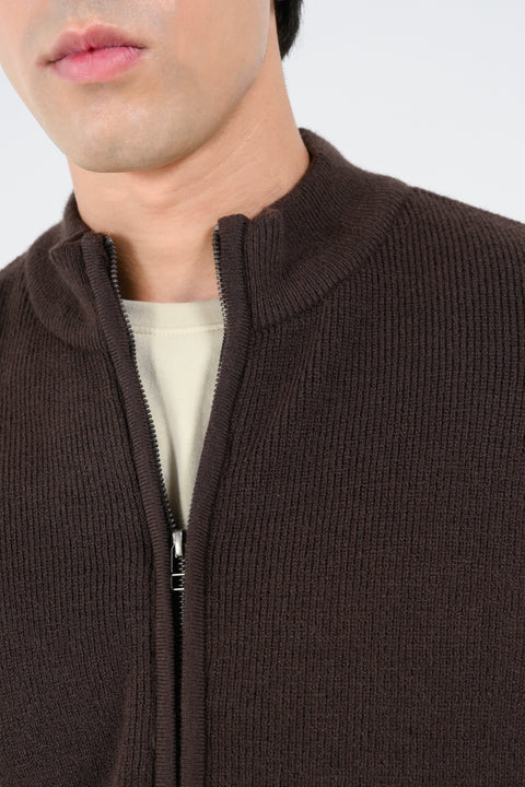 MOCK NECK ZIPPER SWEATER