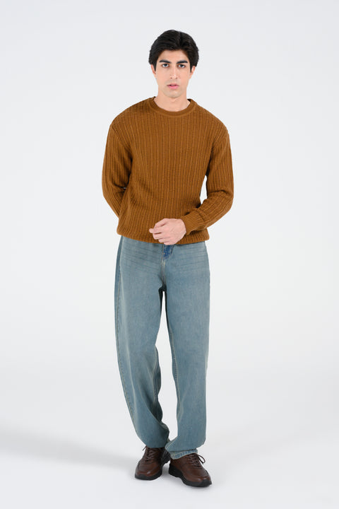 RELAXED FIT CREW NECK SWEATER
