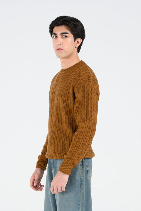 RELAXED FIT CREW NECK SWEATER