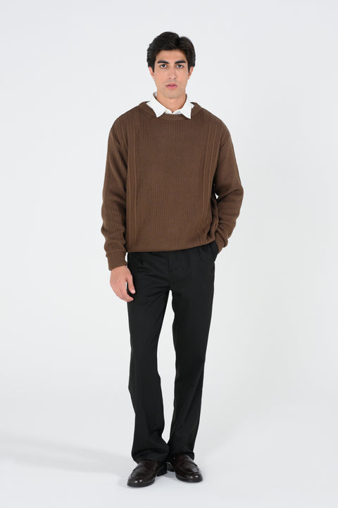 BOXY FIT TEXTURED SWEATER