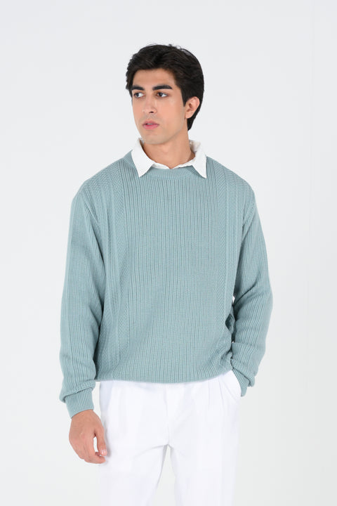 BOXY FIT TEXTURED SWEATER