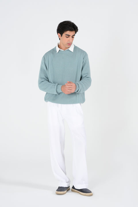 BOXY FIT TEXTURED SWEATER