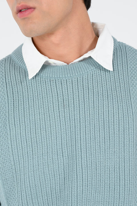 BOXY FIT TEXTURED SWEATER