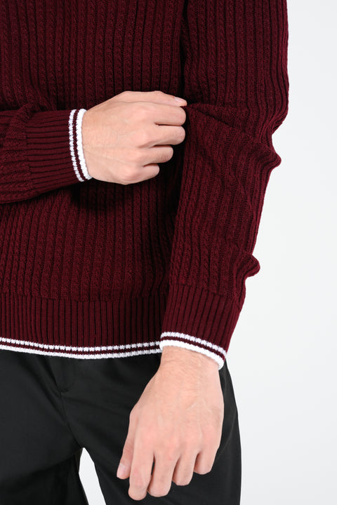 TEXTURED HIGH NECK SWEATER
