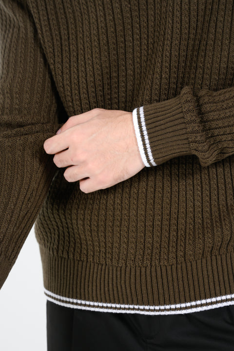 TEXTURED HIGH NECK SWEATER