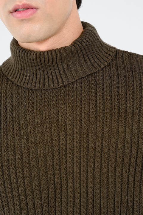 TEXTURED HIGH NECK SWEATER