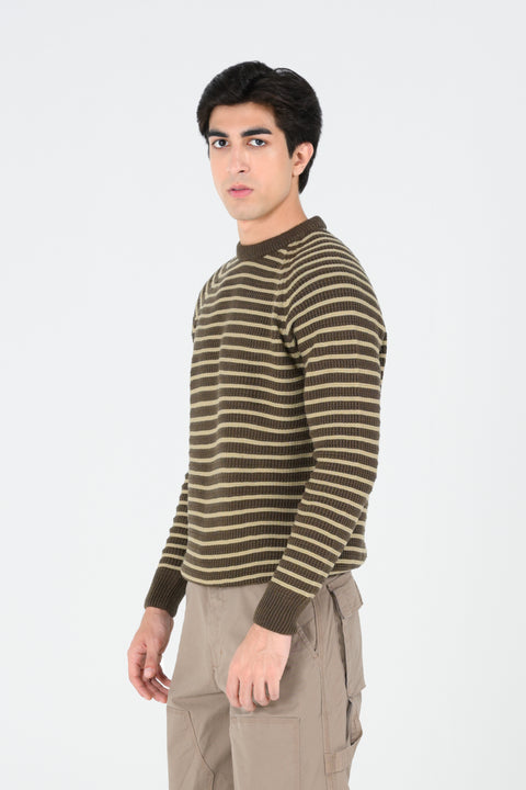 RAGLAN SLEEVE STRIPER SWEATER