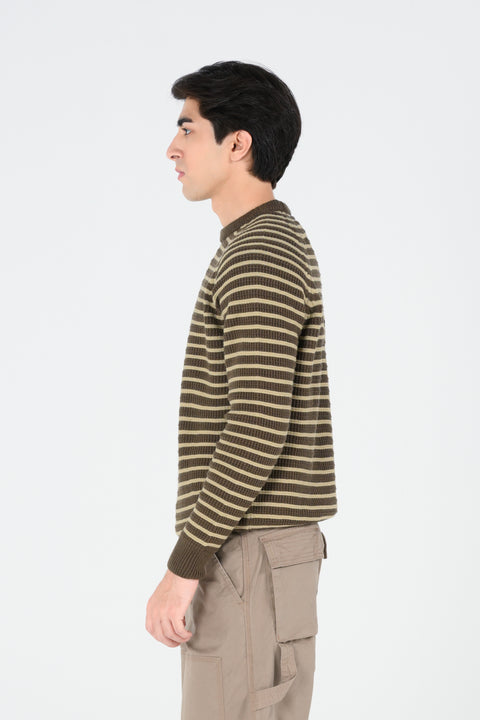 RAGLAN SLEEVE STRIPER SWEATER