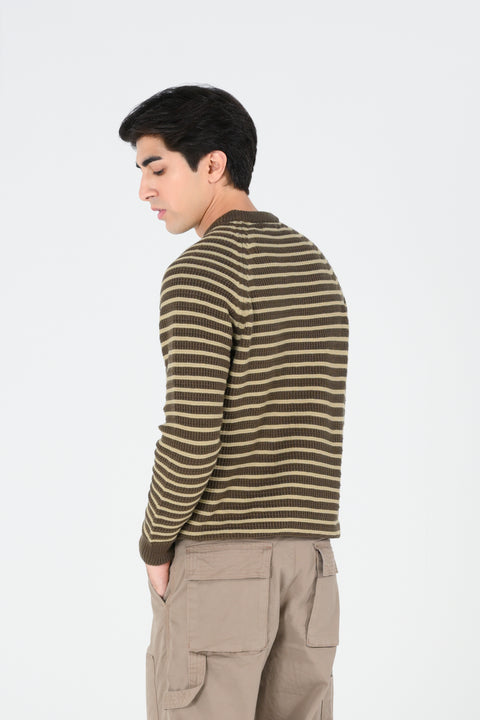 RAGLAN SLEEVE STRIPER SWEATER