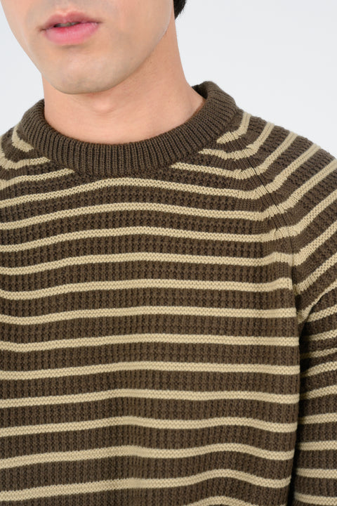 RAGLAN SLEEVE STRIPER SWEATER