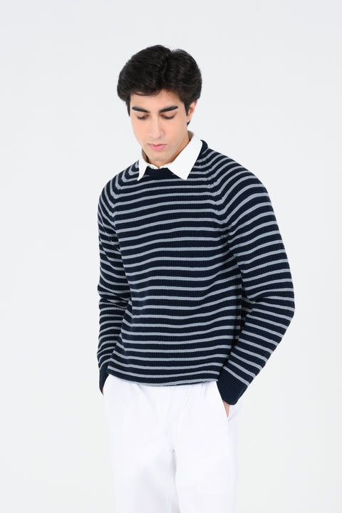 RAGLAN SLEEVE STRIPER SWEATER