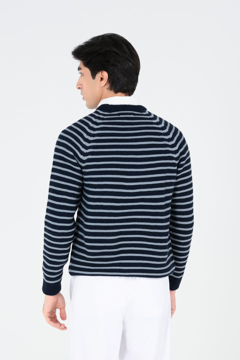RAGLAN SLEEVE STRIPER SWEATER