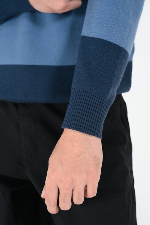 STRIPED POLO SWEATER