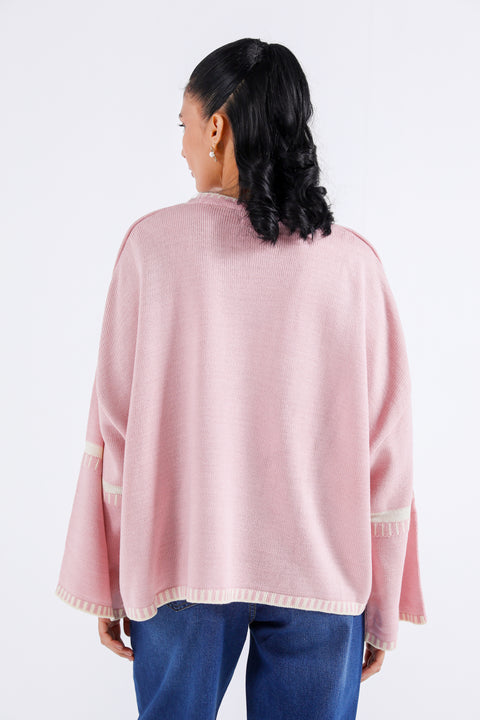 OVERSIZED JUMPER WITH CONTRAST TIPPING