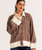 CONTRAST CABLE KNIT CARDIGAN