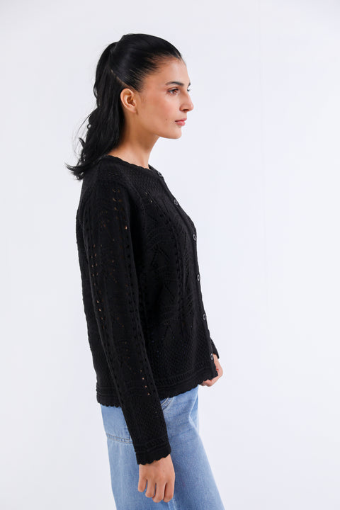 CARDIGAN WITH SCALLOP DETAIL