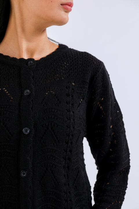 CARDIGAN WITH SCALLOP DETAIL