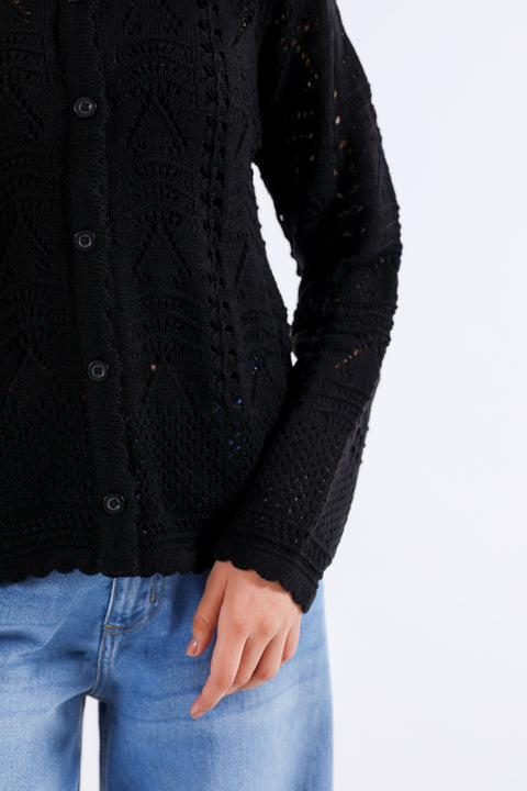 CARDIGAN WITH SCALLOP DETAIL
