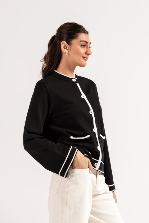 CONTRAST KNIT SWEATER