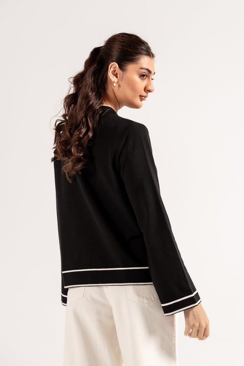 CONTRAST KNIT SWEATER